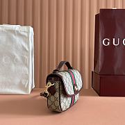 Colestore Gucci Ophidia Small Top Handle Bag  Rosso Ancora Red Leather Trim 20x16x5cm - 5