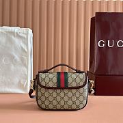 Colestore Gucci Ophidia Small Top Handle Bag  Rosso Ancora Red Leather Trim 20x16x5cm - 4
