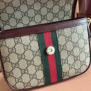 Colestore Gucci Ophidia Small Top Handle Bag  Rosso Ancora Red Leather Trim 20x16x5cm - 2