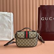 Colestore Gucci Ophidia Small Top Handle Bag Brown Leather Trim 20x16x5cm - 4