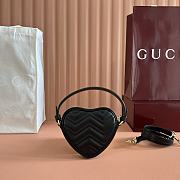 Colestore Gucci Heart-Shaped GG Marmont Mini Bag in Black 13.5x11.5x2.5cm - 4