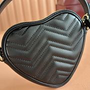Colestore Gucci Heart-Shaped GG Marmont Mini Bag in Black 13.5x11.5x2.5cm - 2