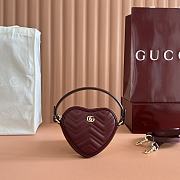 Colestore Gucci Heart-Shaped GG Marmont Mini Bag in Red 13.5x11.5x2.5cm - 1