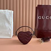 Colestore Gucci Heart-Shaped GG Marmont Mini Bag in Red 13.5x11.5x2.5cm - 6