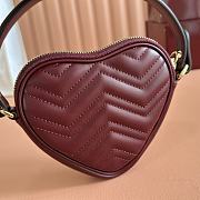 Colestore Gucci Heart-Shaped GG Marmont Mini Bag in Red 13.5x11.5x2.5cm - 4