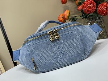 Colestore Louis Vuitton Rush Fanny Pack Denim Blue 15 x 8 x 30cm