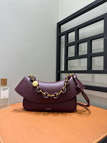 Colestore Loewe Medium Ola Bag in Red Smooth Calfskin 26x16x18cm