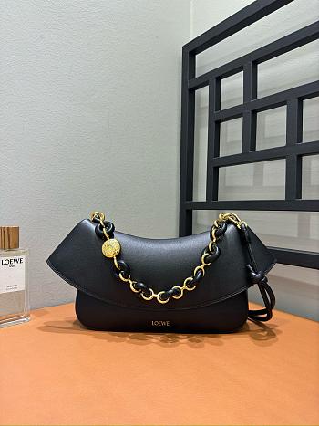Colestore Loewe Medium Ola Bag in Black Smooth Calfskin 26x16x18cm
