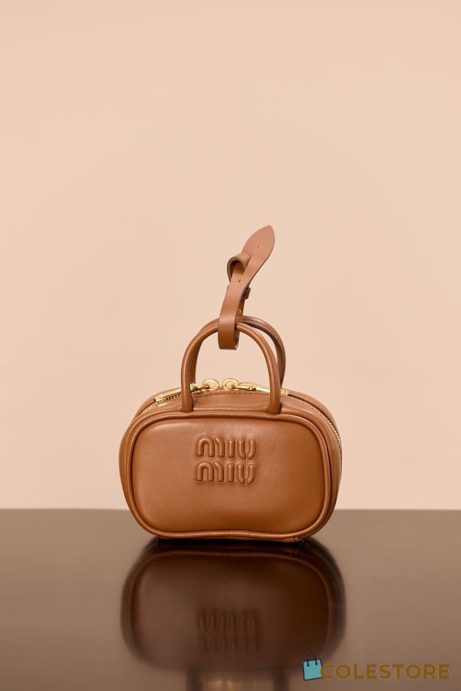 Colestore Miu Miu Beau Leather Micro-Bag Cognac 11x7x4cm - 1