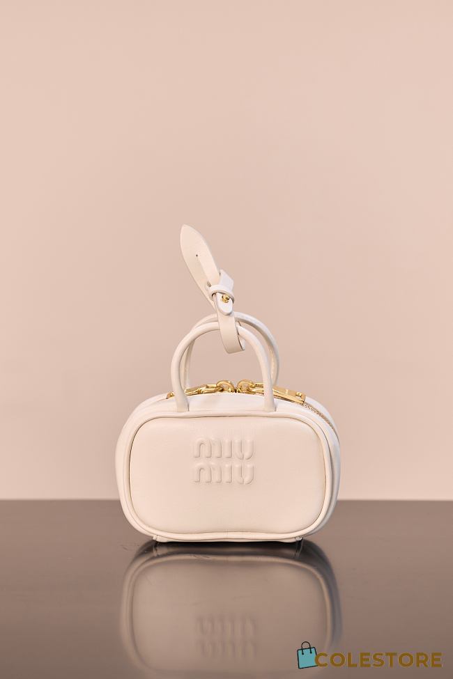 Colestore Miu Miu Beau Leather Micro-Bag White 11x7x4cm - 1