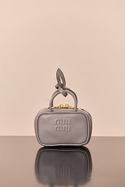 Colestore Miu Miu Beau Leather Micro-Bag Gray 11x7x4cm - 1