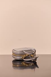 Colestore Miu Miu Beau Leather Micro-Bag Gray 11x7x4cm - 5