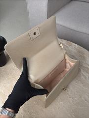 Colestore Chanel Le Boy 25 Metallic Beige/Gold Chevron Quilted Bag 15x25x9cm - 3