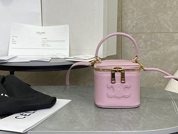 Colestore Celine Mini Vanity Case In Smooth Calfskin Light Pink 9.5x8x9cm