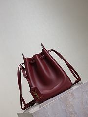 Colestore YSL  Saint Laurent Bucket Bag in Red Leather 18×24×7cm - 3