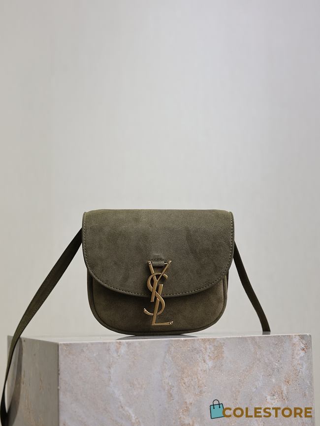 Colestore YSL Saint Laurent Kaia Small Suede Crossbody Bag Green 18x15.5x5.5cm - 1