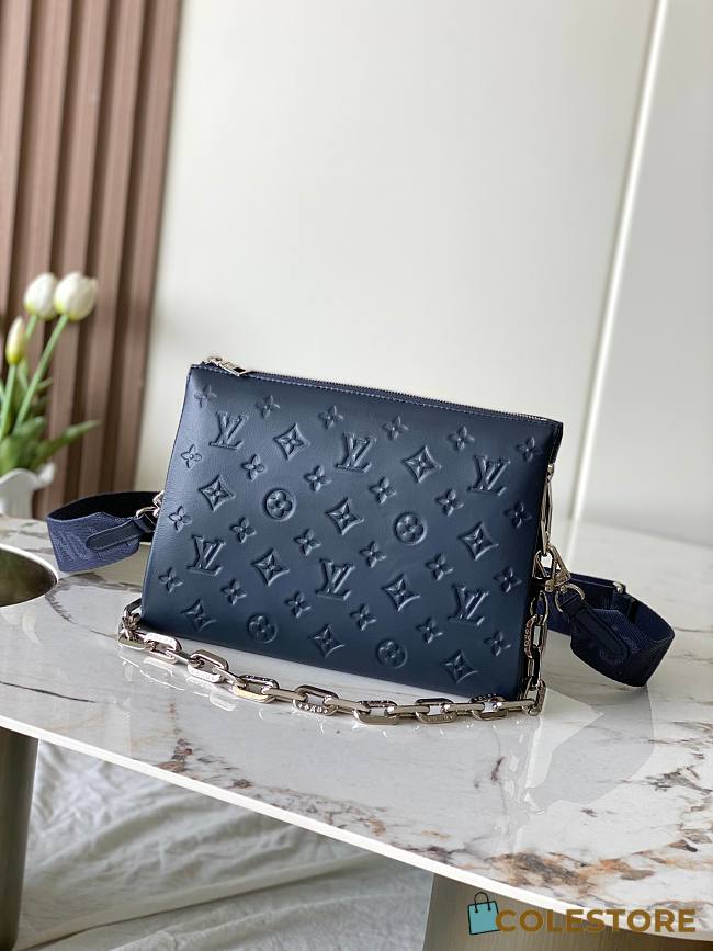 Colestore Louis Vuitton Coussin PM Navy Blue Silver Hardware 26x20x12cm - 1
