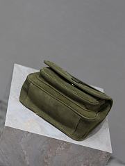 Colestore YSL Saint Laurent Niki Quilted Suede Shoulder Bag Green 22×16.5×12cm - 5