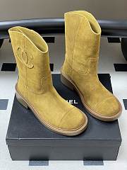 Colestore Chanel Camel Suede Cowboy Boots  - 5