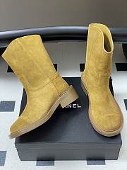 Colestore Chanel Camel Suede Cowboy Boots  - 4