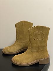Colestore Chanel Camel Suede Cowboy Boots  - 3