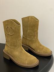 Colestore Chanel Camel Suede Cowboy Boots  - 2