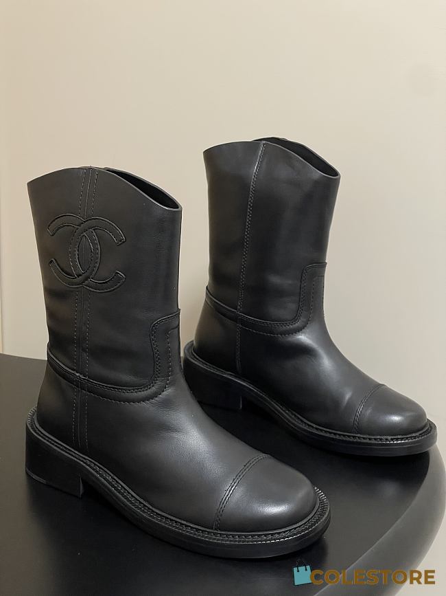 Colestore Chanel Black Cowboy Boots  - 1