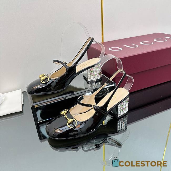 Colestore Gucci Women's Horsebit Pump with Crystals Black - 1