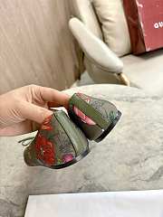 Colestore Gucci Women's Printed Ballet Flat in Dark Green Canvas  - 4