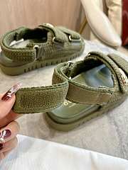 Colestore Gucci Women's Sandal with Double G in Dark Green Cotton Crochet - 4