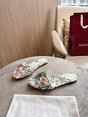 Colestore Gucci Women's Slide Sandal with Horsebit White and multicolor canvas with floral print - 5