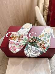 Colestore Gucci Women's Slide Sandal with Horsebit White and multicolor canvas with floral print - 3