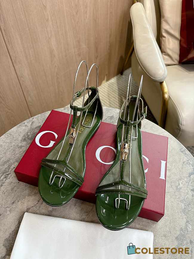 Colestore Gucci Thong Sandals Green - 1