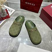 Colestore Gucci Horsebit Mule in Green GG Canvas - 3
