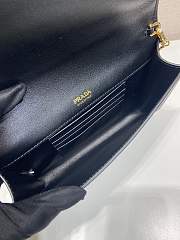 Colestore Prada Black Saffiano Triang Leather Envelope Chain Clutch Black 20x11.5cm - 4