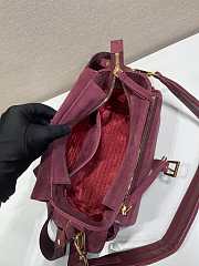 Colestore Prada Brushed Suede Shoulder Bag Burgundy 30x14x10cm - 6