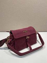 Colestore Prada Brushed Suede Shoulder Bag Burgundy 30x14x10cm - 4