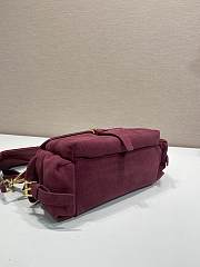 Colestore Prada Brushed Suede Shoulder Bag Burgundy 30x14x10cm - 5