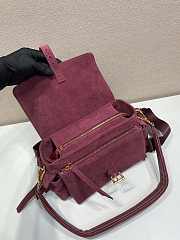 Colestore Prada Brushed Suede Shoulder Bag Burgundy 30x14x10cm - 3