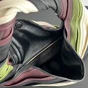 Colestore Bottega Veneta Calfskin Suede Striped Large Hop Black Matcha Leaf Jam White 54x24x13cm - 3