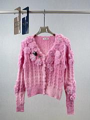 Colestore Miu Miu Gradient Floral Cardigan Pink - 1