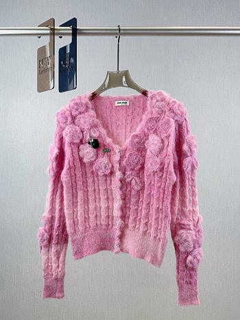Colestore Miu Miu Gradient Floral Cardigan Pink