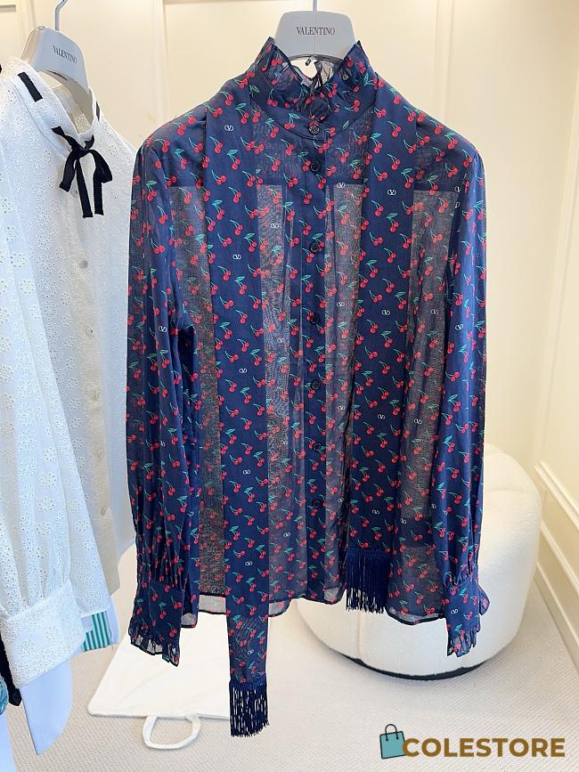 Colestore Valentino Print Lightweight Cotton Shirt Cherry - 1