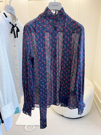 Colestore Valentino Print Lightweight Cotton Shirt Cherry