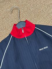 Colestore Miu Miu Slim Striped Cropped Contrast Jacket - 5