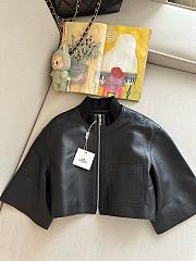 Colestore Hermes Italian Lambskin Cropped Leather Jacket - 2