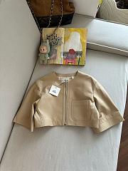 Colestore Hermes Italian Lambskin Cropped Leather Jacket Beige - 1