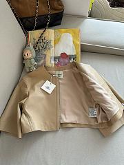 Colestore Hermes Italian Lambskin Cropped Leather Jacket Beige - 6
