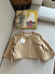 Colestore Hermes Italian Lambskin Cropped Leather Jacket Beige - 5