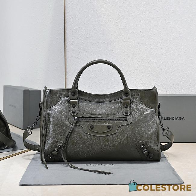 Colestore Balenciaga Classic City Bag Motorcycle Bag Olive Green 38x24x12cm - 1